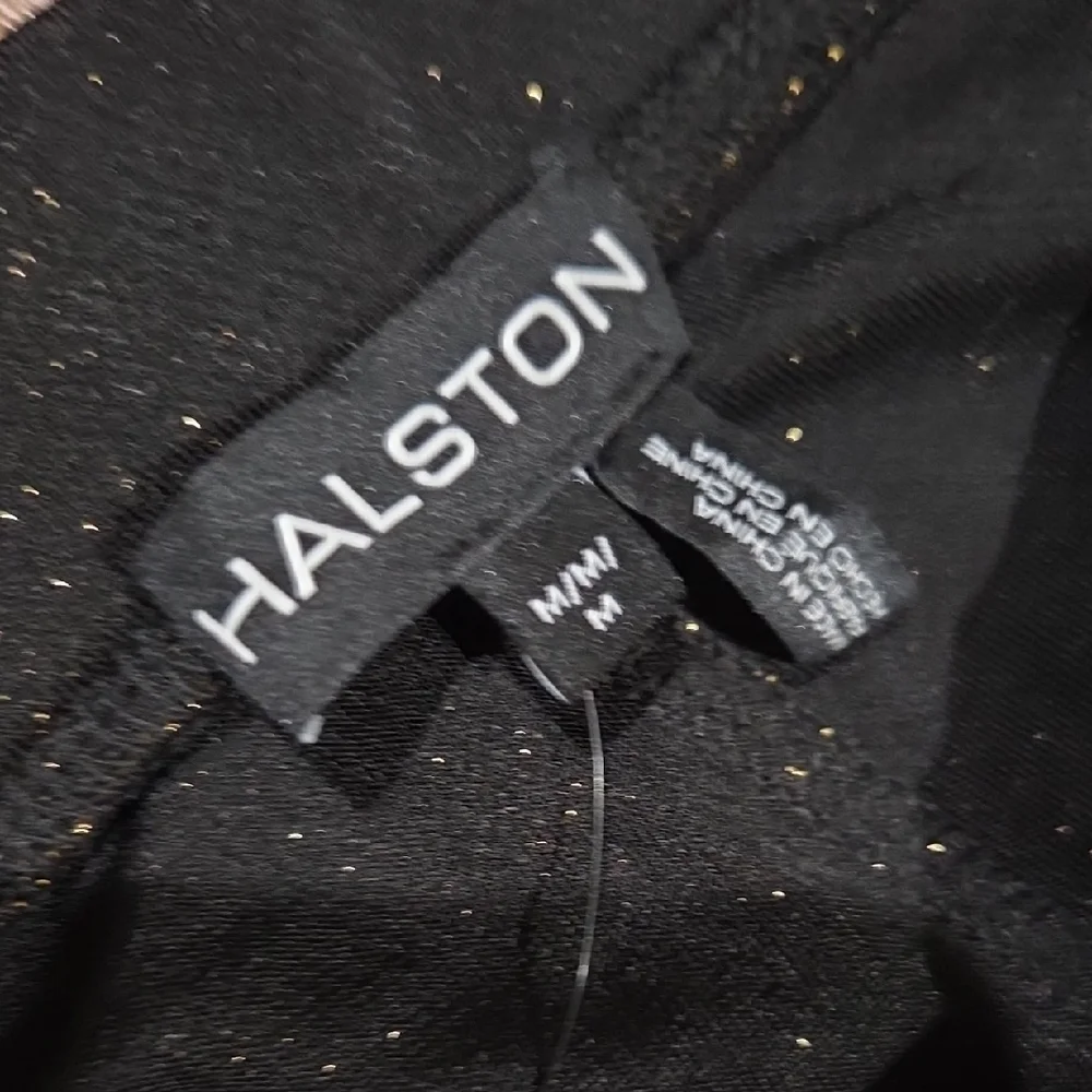 Halston Black and Gold Pants NWT Size Medium - Picture 2 of 6